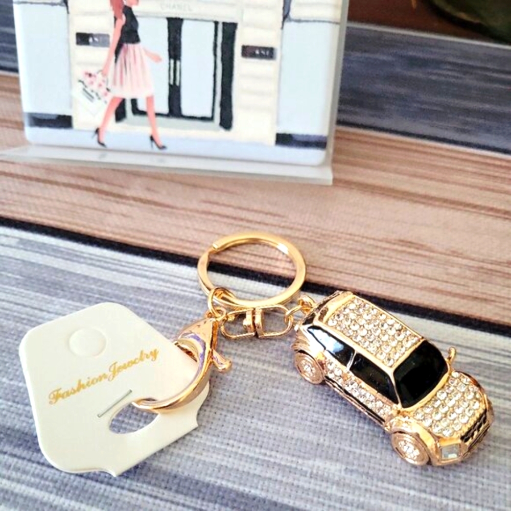 Bling Mini Car Keychain or Purse Charm ✨ Rhinestone Mini HandBag Accessory 🚗 - Picture 5 of 9